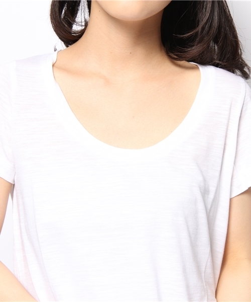 LOUNGEDRESS（ラウンジドレス）の「スラブTシャツ（Tシャツ/カットソー・レディース・カーキ/オフホワイト/ピンク・ﾌﾘ-）」の5枚目の写真