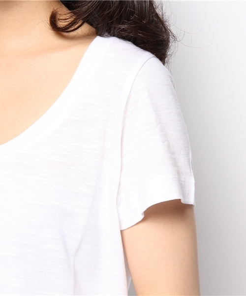 LOUNGEDRESS（ラウンジドレス）の「スラブTシャツ（Tシャツ/カットソー・レディース・カーキ/オフホワイト/ピンク・ﾌﾘ-）」の6枚目の写真