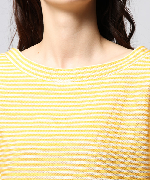 ROSE BUD（ローズバッド）の「LCTT-141120 C/N RUFFLE/S P/O（Tシャツ/カットソー・レディース・ホワイト/ネイビー/ホワイト×イエロー/ホワイト×ブルー/ブルー/レッド/ホワイト×ブラック・ONE SIZE）」の15枚目の写真