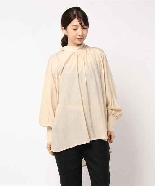 DouDou（ドゥドゥ）の「ハイネックボリュームBL（シャツ/ブラウス・レディース・ベージュ/ブラウン・FREE）」の19枚目の写真