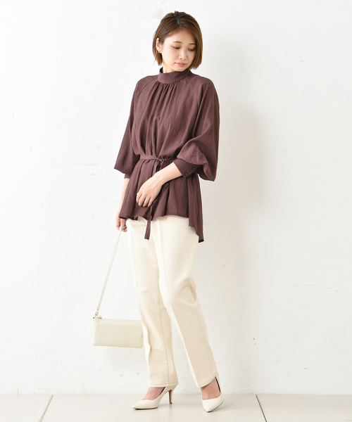 DouDou（ドゥドゥ）の「ハイネックボリュームBL（シャツ/ブラウス・レディース・ベージュ/ブラウン・FREE）」の16枚目の写真