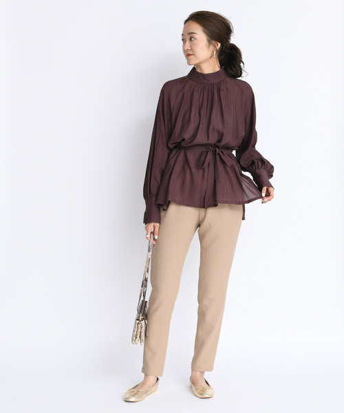 DouDou（ドゥドゥ）の「ハイネックボリュームBL（シャツ/ブラウス・レディース・ベージュ/ブラウン・FREE）」の10枚目の写真