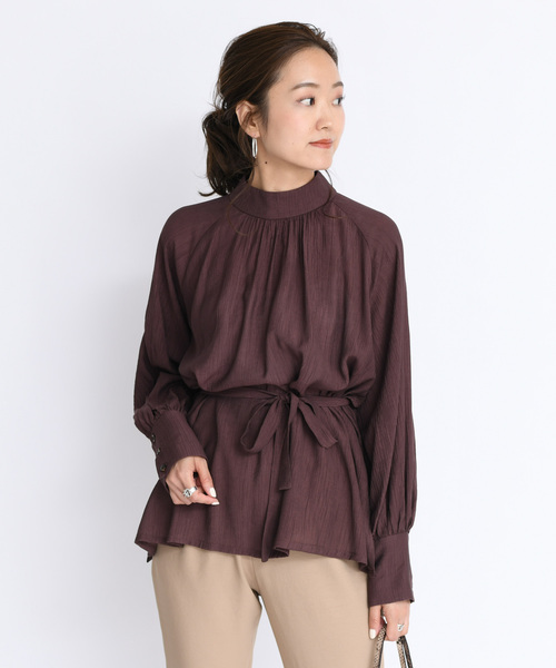 DouDou（ドゥドゥ）の「ハイネックボリュームBL（シャツ/ブラウス・レディース・ベージュ/ブラウン・FREE）」の21枚目の写真