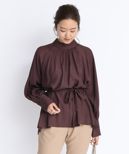 DouDou（ドゥドゥ）の「ハイネックボリュームBL（シャツ/ブラウス・レディース・ベージュ/ブラウン・FREE）」の22枚目の写真