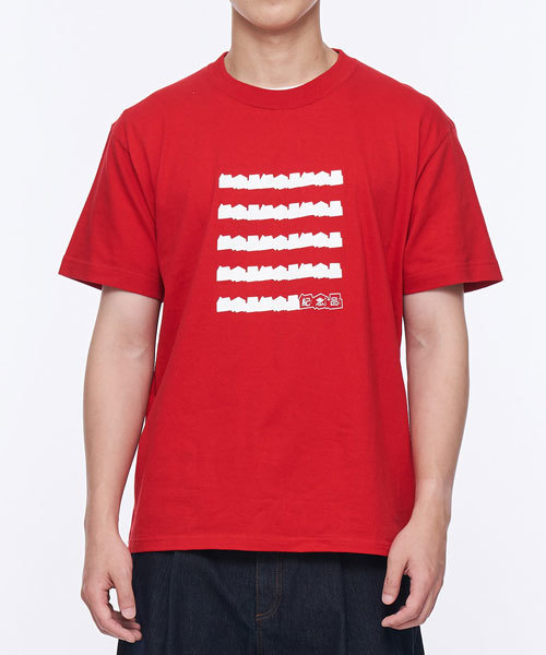 COP（シーオーピー）の「紀念品JNP(JNP by plain-me) ボーダー柄Tシャツ（Tシャツ/カットソー・メンズ・ホワイト/ブラック/レッド・MEDIUM/LARGE/X-LARGE）」の3枚目の写真