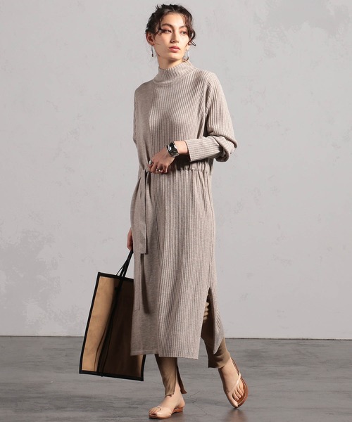 ニットワンピース ワンピース Beams ワンピース Beams Lights ワンピース Beams Lights ビームスライツ のファッション ウエストリボン