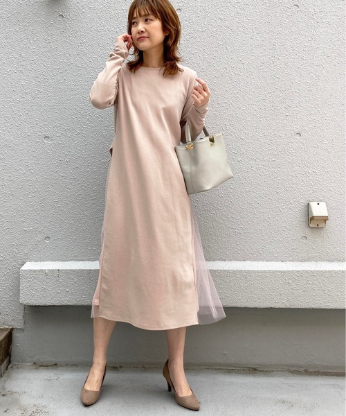 PICCIN(ピッチン)の「カットソーxチュールワンピース(ワンピース・レディース・ブラック/ベージュ/カーキ・MEDIUM/LARGE)」の22枚目の写真