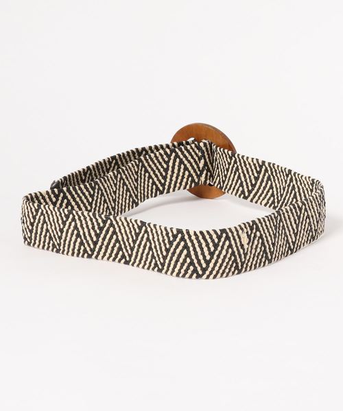 coca（coca）（コカ）の「ミックス柄ベルト（ベルト・レディース・ホワイト×ブラック・ONE SIZE）」の2枚目の写真