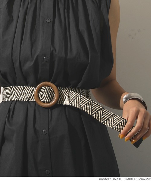 coca（coca）（コカ）の「ミックス柄ベルト（ベルト・レディース・ホワイト×ブラック・ONE SIZE）」の9枚目の写真