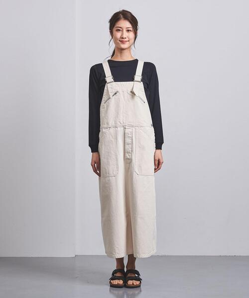 DANTON（ダントン）の「＜DANTON（ダントン）＞オーバーオールスカート†（ジャンパースカート・レディース・ナチュラル/ブラック・FREE）」の3枚目の写真