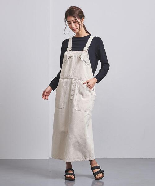 DANTON（ダントン）の「＜DANTON（ダントン）＞オーバーオールスカート†（ジャンパースカート・レディース・ナチュラル/ブラック・FREE）」の7枚目の写真