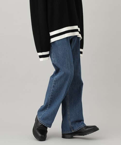 JUNRED（ジュンレッド）の「【WEB別注アイテム】デニムフレアパンツ（デニムパンツ・メンズ・ブラック/ネイビー・S/M/L）」の3枚目の写真