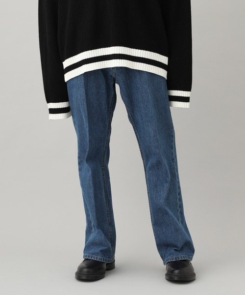 JUNRED（ジュンレッド）の「【WEB別注アイテム】デニムフレアパンツ（デニムパンツ・メンズ・ブラック/ネイビー・S/M/L）」の5枚目の写真