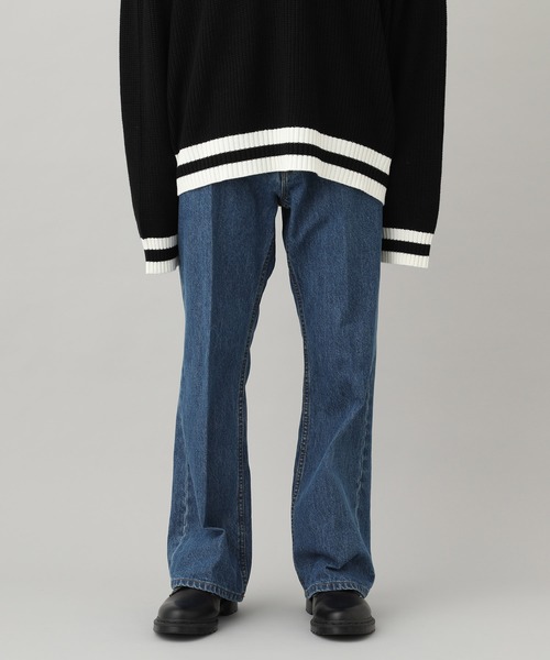 JUNRED（ジュンレッド）の「【WEB別注アイテム】デニムフレアパンツ（デニムパンツ・メンズ・ブラック/ネイビー・S/M/L）」の6枚目の写真