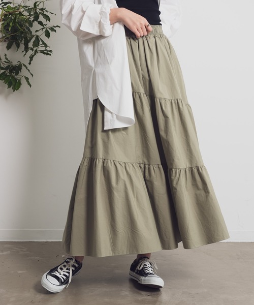 Aunt Marie's（アントマリーズ）の「AUNT MARIE’S　ティアードロングスカート（スカート・レディース・ブラック/ベージュ/グリーン・FREE）」の7枚目の写真