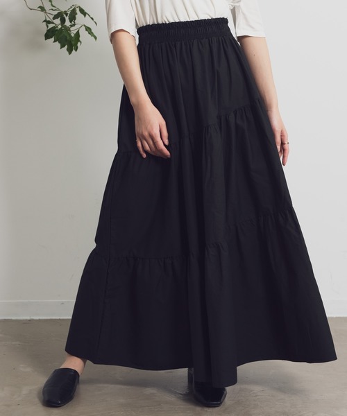 Aunt Marie's（アントマリーズ）の「AUNT MARIE’S　ティアードロングスカート（スカート・レディース・ブラック/ベージュ/グリーン・FREE）」の4枚目の写真