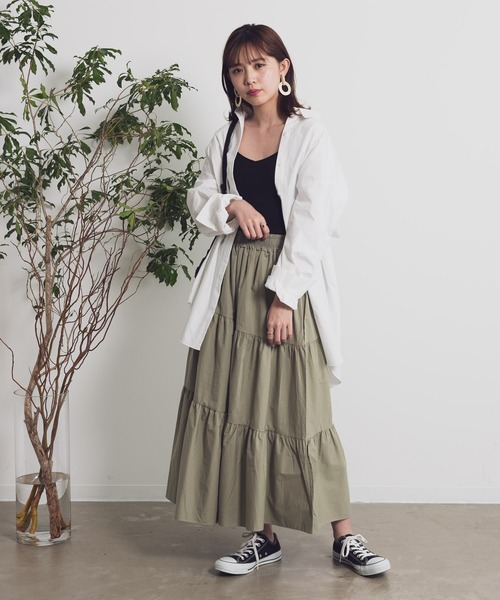 Aunt Marie's（アントマリーズ）の「AUNT MARIE’S　ティアードロングスカート（スカート・レディース・ブラック/ベージュ/グリーン・FREE）」の8枚目の写真