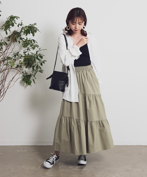 Aunt Marie's（アントマリーズ）の「AUNT MARIE’S　ティアードロングスカート（スカート・レディース・ブラック/ベージュ/グリーン・FREE）」の9枚目の写真