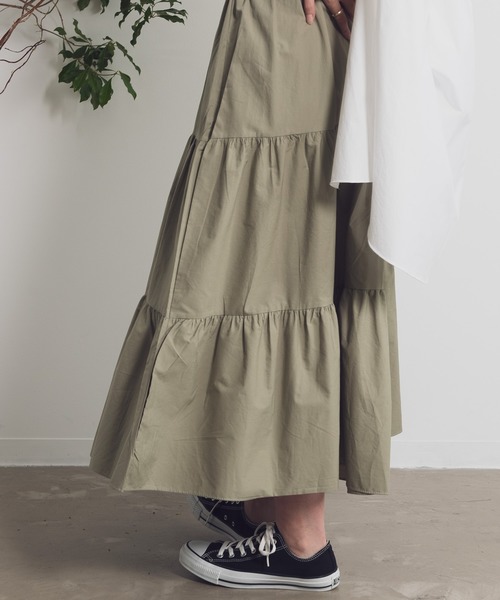 Aunt Marie's（アントマリーズ）の「AUNT MARIE’S　ティアードロングスカート（スカート・レディース・ブラック/ベージュ/グリーン・FREE）」の10枚目の写真