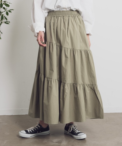 Aunt Marie's（アントマリーズ）の「AUNT MARIE’S　ティアードロングスカート（スカート・レディース・ブラック/ベージュ/グリーン・FREE）」の11枚目の写真