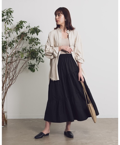 Aunt Marie's（アントマリーズ）の「AUNT MARIE’S　ティアードロングスカート（スカート・レディース・ブラック/ベージュ/グリーン・FREE）」の22枚目の写真