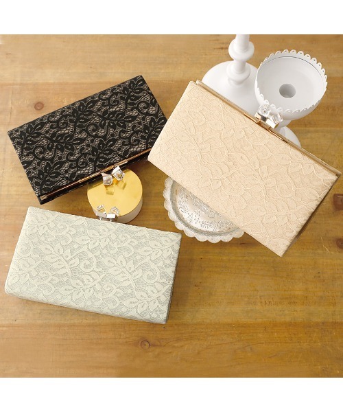 PourVous（プールヴー）の「リーフレースクラッチバッグ 結婚式 同窓会 オケージョン 二次会（クラッチバッグ・レディース・シルバー/ブラック/ベージュ・FREE）」の11枚目の写真