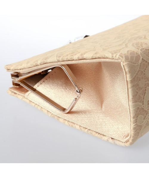 PourVous（プールヴー）の「リーフレースクラッチバッグ 結婚式 同窓会 オケージョン 二次会（クラッチバッグ・レディース・シルバー/ブラック/ベージュ・FREE）」の5枚目の写真