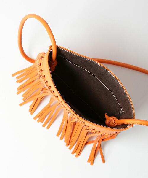 NOMADIS（ノマディス）の「＜NOMADIS＞レザーフリンジショルダーバッグ ο（ショルダーバッグ・レディース・オレンジ/ブラック/ホワイト・FREE）」の4枚目の写真