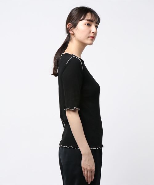 LOWRYS FARM（ローリーズファーム）の「メロータイト５Ｓ　881222（Tシャツ/カットソー・レディース・グリーン/アイボリー/ブラック/イエロー・FREE）」の5枚目の写真