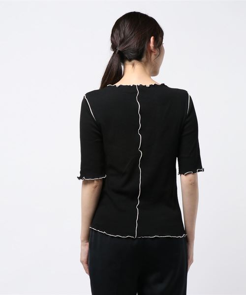 LOWRYS FARM（ローリーズファーム）の「メロータイト５Ｓ　881222（Tシャツ/カットソー・レディース・グリーン/アイボリー/ブラック/イエロー・FREE）」の6枚目の写真