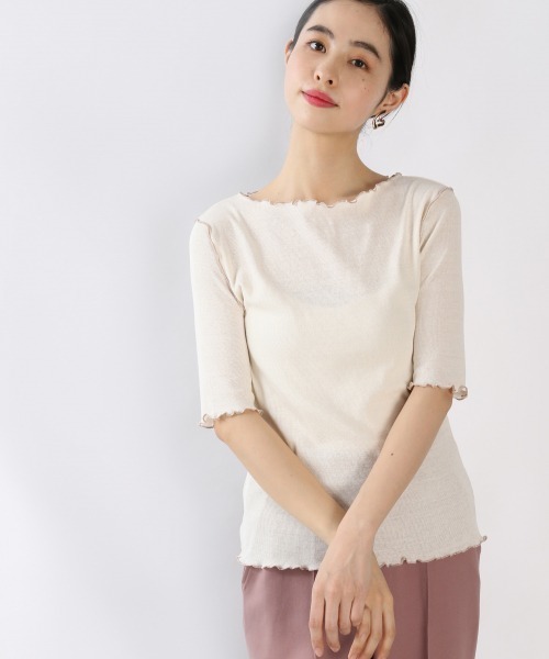 LOWRYS FARM（ローリーズファーム）の「メロータイト５Ｓ　881222（Tシャツ/カットソー・レディース・グリーン/アイボリー/ブラック/イエロー・FREE）」の2枚目の写真