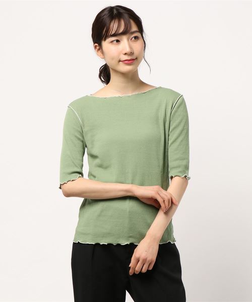 LOWRYS FARM（ローリーズファーム）の「メロータイト５Ｓ　881222（Tシャツ/カットソー・レディース・グリーン/アイボリー/ブラック/イエロー・FREE）」の22枚目の写真