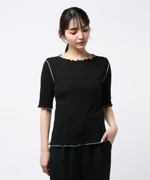 LOWRYS FARM（ローリーズファーム）の「メロータイト５Ｓ　881222（Tシャツ/カットソー・レディース・グリーン/アイボリー/ブラック/イエロー・FREE）」の13枚目の写真