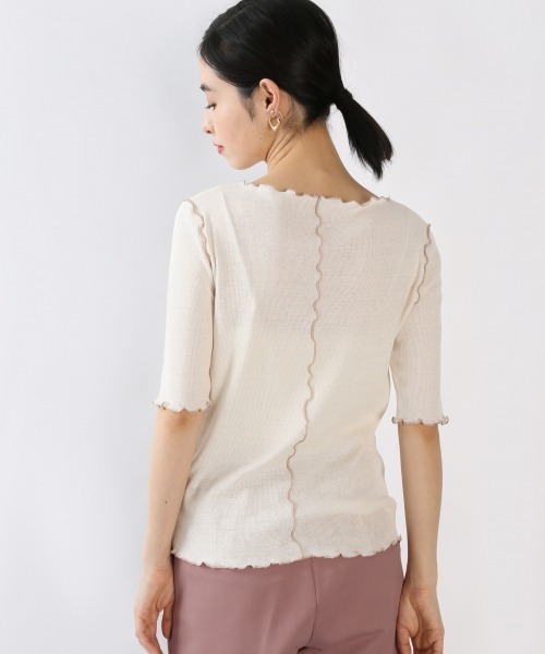 LOWRYS FARM（ローリーズファーム）の「メロータイト５Ｓ　881222（Tシャツ/カットソー・レディース・グリーン/アイボリー/ブラック/イエロー・FREE）」の12枚目の写真