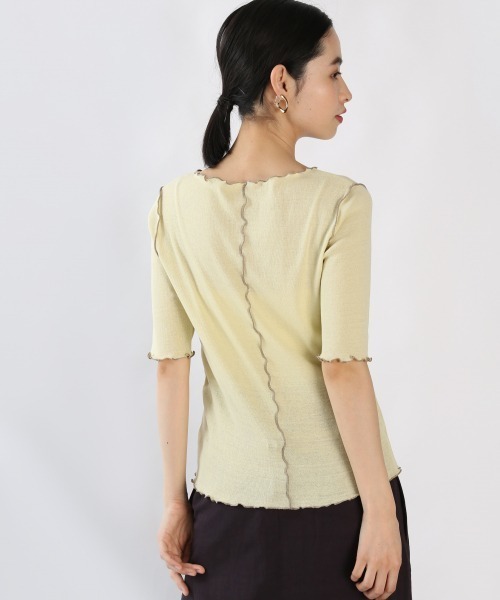 LOWRYS FARM（ローリーズファーム）の「メロータイト５Ｓ　881222（Tシャツ/カットソー・レディース・グリーン/アイボリー/ブラック/イエロー・FREE）」の9枚目の写真