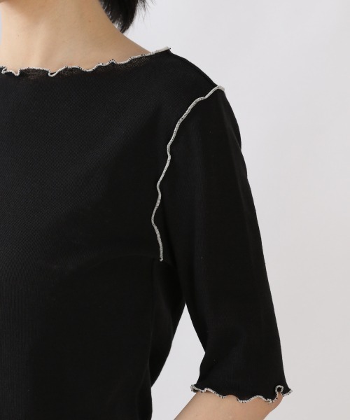 LOWRYS FARM（ローリーズファーム）の「メロータイト５Ｓ　881222（Tシャツ/カットソー・レディース・グリーン/アイボリー/ブラック/イエロー・FREE）」の8枚目の写真