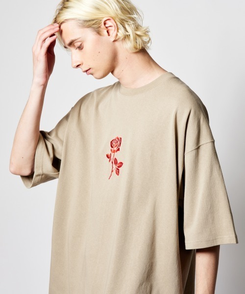 rehacer(レアセル)の「rehacer : One Rose Wide S/S / ワンローズ ワイドカットソー(Tシャツ/カットソー・メンズ・ホワイト/ブラック/ベージュ・SMALL/MEDIUM/LARGE/X-LARGE)」の12枚目の写真
