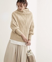 UR'S | ｹｰﾌﾞﾙ編ﾎﾞﾄﾙﾈｯｸﾆｯﾄﾌﾟﾙｵｰﾊﾞｰ(ニット/セーター)