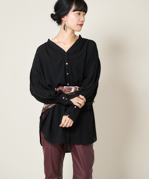 SHENERY(シーナリー)の「2WAYギャザーチュニックブラウス(シャツ/ブラウス・レディース・ブラック/オフホワイト/イエロー・FREE)」の20枚目の写真