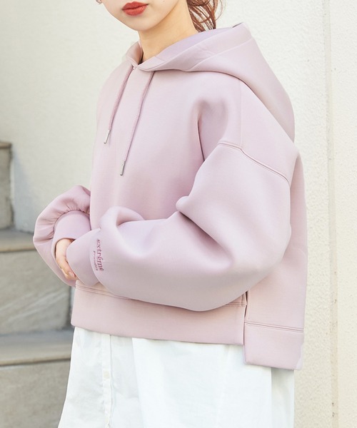 one after another NICE CLAUP(ワンアフターアナザーナイスクラップ)の「ショートパーカー(パーカー・レディース・ブラック/グレー/ピンク/アイボリー/ピンクベージュ・FREE)」の5枚目の写真