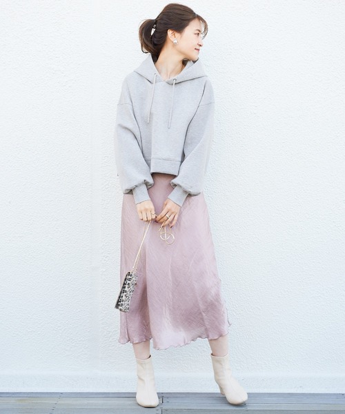 one after another NICE CLAUP(ワンアフターアナザーナイスクラップ)の「ショートパーカー(パーカー・レディース・ブラック/グレー/ピンク/アイボリー/ピンクベージュ・FREE)」の15枚目の写真