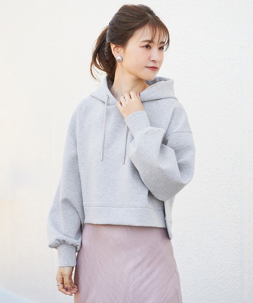 one after another NICE CLAUP(ワンアフターアナザーナイスクラップ)の「ショートパーカー(パーカー・レディース・ブラック/グレー/ピンク/アイボリー/ピンクベージュ・FREE)」の13枚目の写真