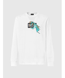 DIESEL ディーゼル ロゴ 長袖カットソー ホワイト DIESEL ホワイト長袖カットソー 白ロンT - メルカリ