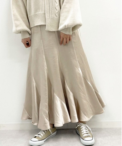 apres jour mignon(アプレジュールミニョン)の「切り替えマーメイドスカート【ZOZOTOWN限定アイテム】(スカート・レディース・ブラック/カーキ/グリーン系その他/ピンクベージュ/アイボリー・X-LARGE/フリー)」の7枚目の写真