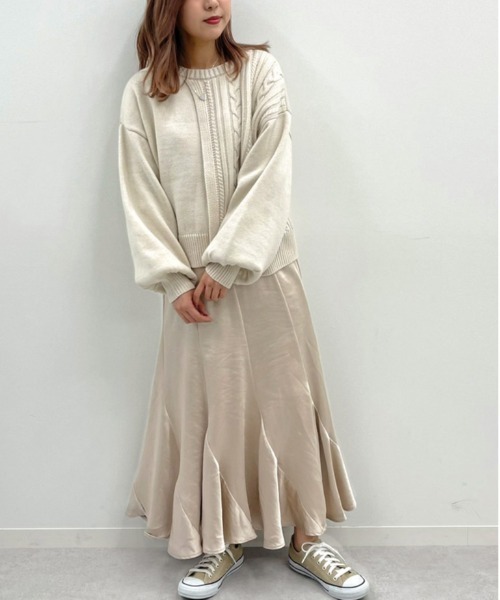 apres jour mignon(アプレジュールミニョン)の「切り替えマーメイドスカート【ZOZOTOWN限定アイテム】(スカート・レディース・ブラック/カーキ/グリーン系その他/ピンクベージュ/アイボリー・X-LARGE/フリー)」の11枚目の写真
