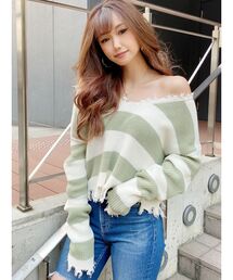 GYDA（ジェイダ）の「VネックグラインダーニットTOPS（ニット/セーター）」