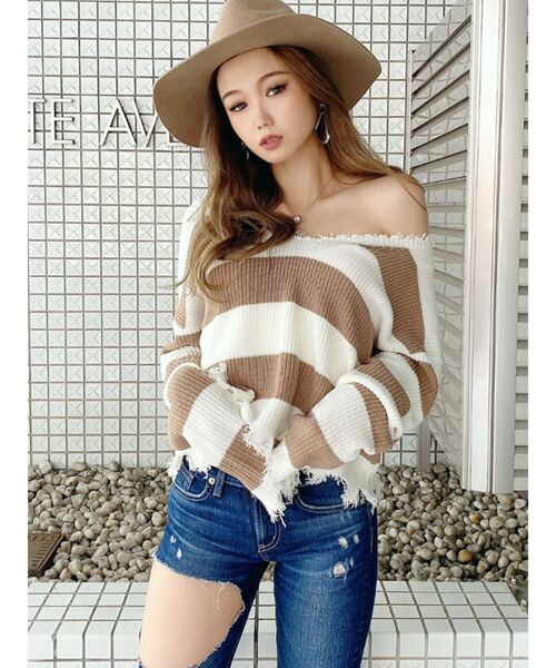 GYDA（ジェイダ）の「VネックグラインダーニットTOPS（ニット/セーター・レディース・グレー/ブラック/ミント/ベージュ・FREE）」の11枚目の写真