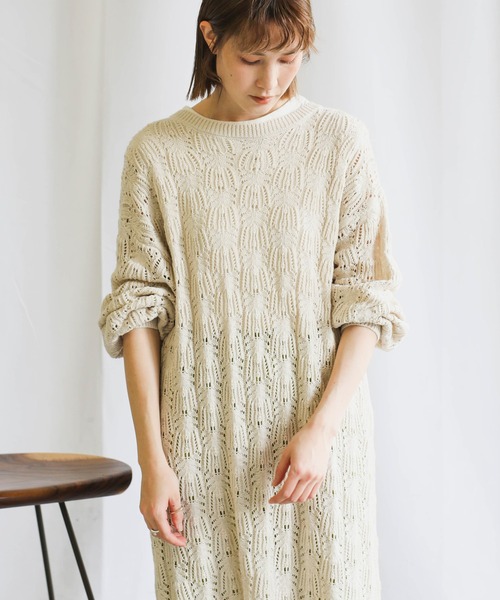 select MOCA(セレクトモカ)の「2021 SS 2WAY透かし編みスリットワンピース(ワンピース・レディース・ブルー/ライトグリーン/アイボリー・FREE)」の9枚目の写真