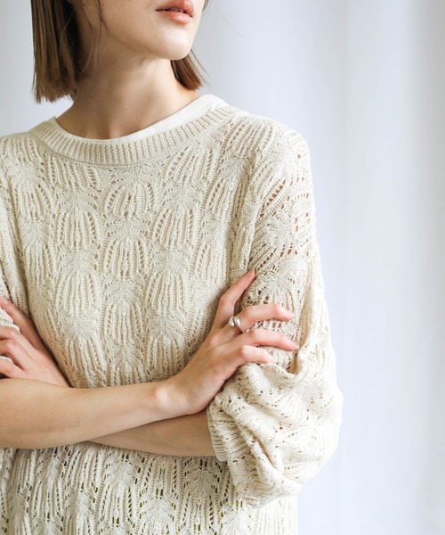 select MOCA(セレクトモカ)の「2021 SS 2WAY透かし編みスリットワンピース(ワンピース・レディース・ブルー/ライトグリーン/アイボリー・FREE)」の10枚目の写真