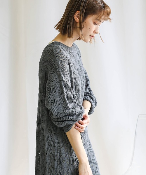 select MOCA(セレクトモカ)の「2021 SS 2WAY透かし編みスリットワンピース(ワンピース・レディース・ブルー/ライトグリーン/アイボリー・FREE)」の15枚目の写真